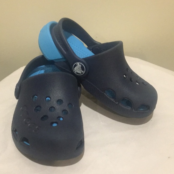 Like New! Crocs unisex kids duet slip on clog shoe sandals w/ back strap size 7 - Picture 1 of 10